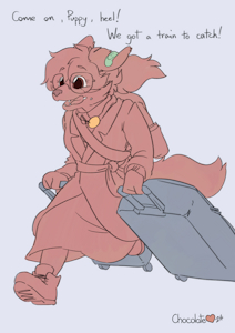Travel Puppy by ChocolateKitsune