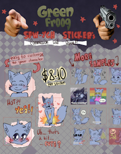 SFW - YCH Stickers by GreenFr00g