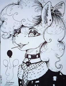 Traditional art auction-2: Manga Style Pinkie Pie "Night Lady" by BR333