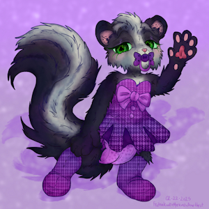 Mango the baby skunk - babyfur fullbody illustration by FedhaKwatoNyemethyst