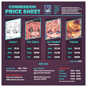 Commission Price Sheet (2025 Update) by JoVeeAl