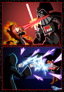 Tsubasa Ren fights against the Sith [May the 4th] by LeydenTheWolf