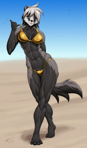 Susan in Golden Bikini by Zaowl
