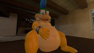 Larry Koopa's Belly Tease by piggymccool5853