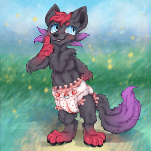 Zorua fursona babyfur fullbody illustration request by FedhaKwatoNyemethyst