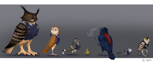 Bird character lineup by Sallylla