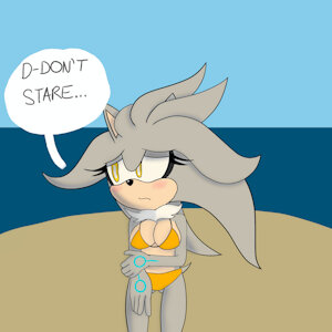 Silver the Hedgehog (♀) bikini by KeithSShadow