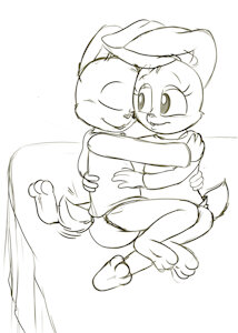 Hugging bunnies by ConejoBlanco