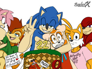 Sonic's 22nd anniversary by Aval0nX
