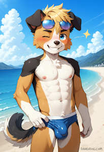 Sea, sand, and something else between my legs by DainenDog