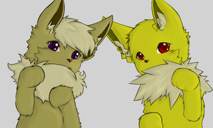 eevee to jolteon desu~  >x<)"" by slyuszuki