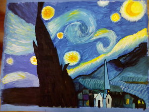 tempra master copy: Van Gogh's Starry Night by SageBlackrose95