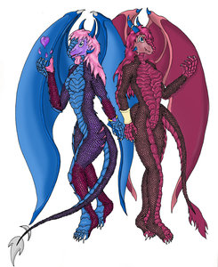 Saphira and Sally color by SirIsaacSilverDrago
