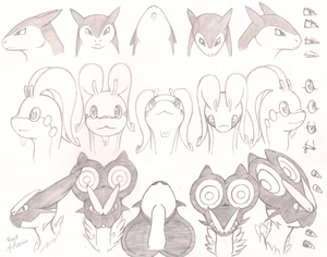 Pokemon head sketch request 3 (Complete!) by Neos8