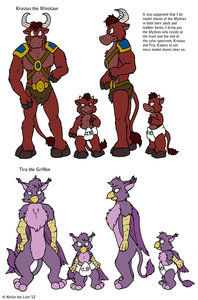 Mythies model sheets by KelvinTheLion