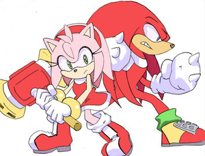 Amy & Knuckles colored sketch. by randomguy999