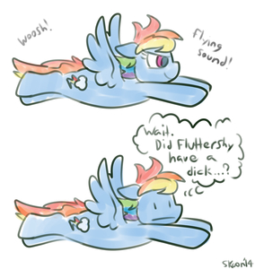 Rainbow Dash asks the important questions by Skoon