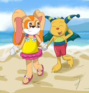 A New Friend on the Beach (by Rouyuki) by BunPatrol