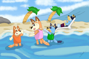 Bluey's Beach Time (by Rouyuki) by BunPatrol