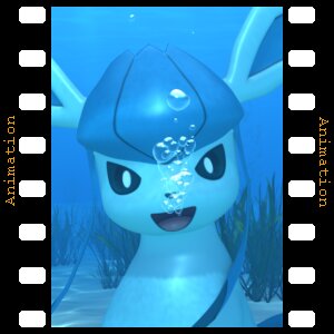 [3D] Glaceon underwater animation by kuby64