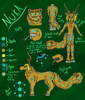 Nuka reference by CrystalWolfDarkness - wolf, male, hybrid, deer, tribal, tail mouth
