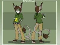 Eric Dielli's Character sheet by quaezal by ericdielli - male, hoodie, chupacabra