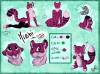 Mishi, Snow Leopard - Ref Sheet by KaotikJuju by medarrow - female, snow leopard, curvy, magenta