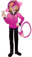 You'll wanna be high for this by Starbased - male, demon, pink, space, human, oc, persona, crystals, pastel goth