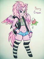Berry Cream by TheAmariaShadow - male, reference sheet, chubby, bulge, femboi, wings, pegasus, spiky hair, nephilim, wide thighs