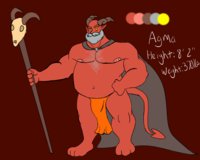 Agma by TheLonelyBear - male, belly, demon, muscle, bulge, loincloth, devil, daddy, solo, hairy, musclegut, reference, loin cloth, dilf, chest hair