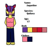 Jaqueline Reference Sheet by TheMRCAGDL - female, reference sheet, pokemon, quilava, tanktop, belly button, midriff