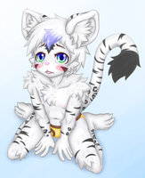 Would you give me a Hug? by Darkinian - cute, cub, boy, feline, kitten, shota, male, hybrid, gay, blushing, tiger, undies, white tiger, shy, blush, young, awesome, skinny, blue hair, speedo, cuntboy, thin, cutie, white hair, white fur, mexican, byakko, leopard spots, tiger/cat, greenblue eyes, need a hug, darkinian