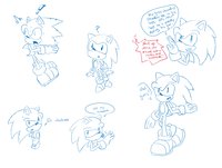 Sonic sketches by CoconutJaguar - male, hedgehog, sonic fanart