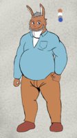 Leland by TheLonelyBear - bunny, male, rabbit, chub, fat, chubby, older, daddy, solo, reference, beard, bara, dilf