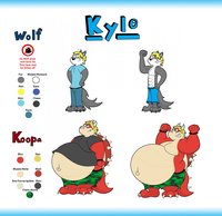 Ref sheets of my forms! :D by WolfGuy100 - wolf, male, chub, fat, chubby, muscular, weight, gain, sheet, koopa, reference, fatty