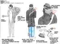 Akiro's Reference Sheet (Traditional) by JustBored3 - male, squirrel, glasses, feather, trenchcoat, sheet, ref, reference, johnny, fedora, refsheet, trilby, sniper rifle, akiro, fedoraguy