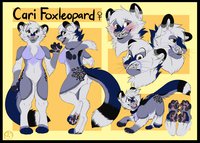 Cari Foxleopard Reference by CariFoxleopard - feline, female, reference sheet, paws, foxleopard