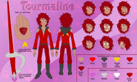 Tourmaline by AngyNoodle - female, male, character sheet, oc, gem, fan character, dracolicoi, steven universe, crystal gem, tourmaline