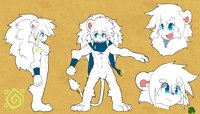 Leo - Reference Sheet by whiteleo - boy, shota, male, lion, scarf, reference sheet, fluffy, young, tail ring