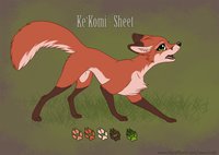 Ke'Komi - Sheet by RukiFox - fox, female, feral, character, sheet, vulpine, non-anthro