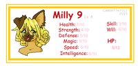 Stat Card: Milly by CamomileT - dog, girl, female, canine, loli, german shepard, rpg, rp, g shepard