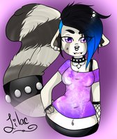 Lilac by WolfRoseArtShop - female, rock, punk, lover, racoon