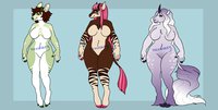 +.:HOOVED BABE ADOPTS:.+ Open by Naexus - female, reference sheet, equine, deer, cervine, unicorn, reference, characters, okapi, adoptable, adopt, adoptables, for sale, references