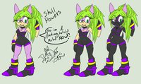 Skull Powers 2015 sonicform by skullpowershedgehog - female, hedgehog, vampire, sheet, chacter, greenhair