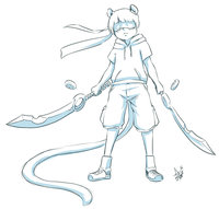 Ivial by Trebel - male, mouse, rat, swords, blindfold, kemonomimi, sfw, kangaroo rat, banded tail kangaroo rat, nezumimimi