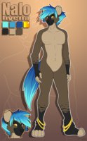 Nalo by Shinigamiinochi - male, piercings, hyena, character sheet, nudity