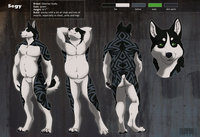 SEGY ref sheet sfw by SEGY - dog, husky, male, canine, muscle, chub, chubby, tribal tattoo, tat, segy, abanob