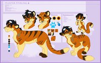 Hunter Stirling Reference sheet by HunterStirling - feline, male, tiger, heterochromia, sabertooth tiger