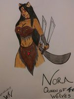 Meet Nora by TrinityHedgehog - female, wolf, warrior, fighter, queen, dragonballz