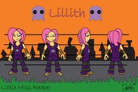 Lillith Character Sheet by Dracktin - female, death, human, little, reaper, grim, miss, lillith
